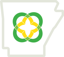 ARCF Logo Icon inside state of arkansas outline
