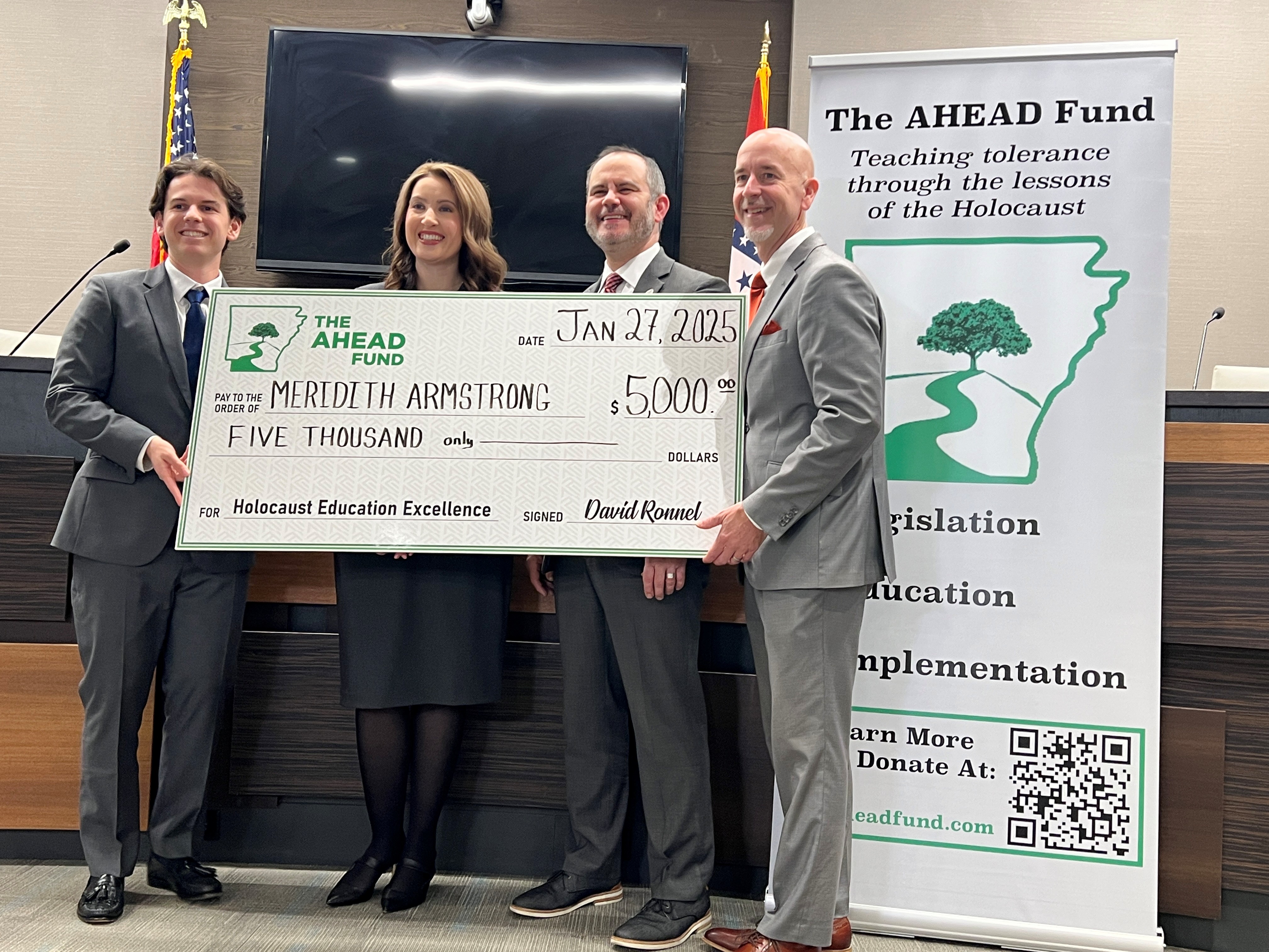 The AHEAD Fund Awards $5,000 to Arkansas Teacher for Holocaust Awareness Education